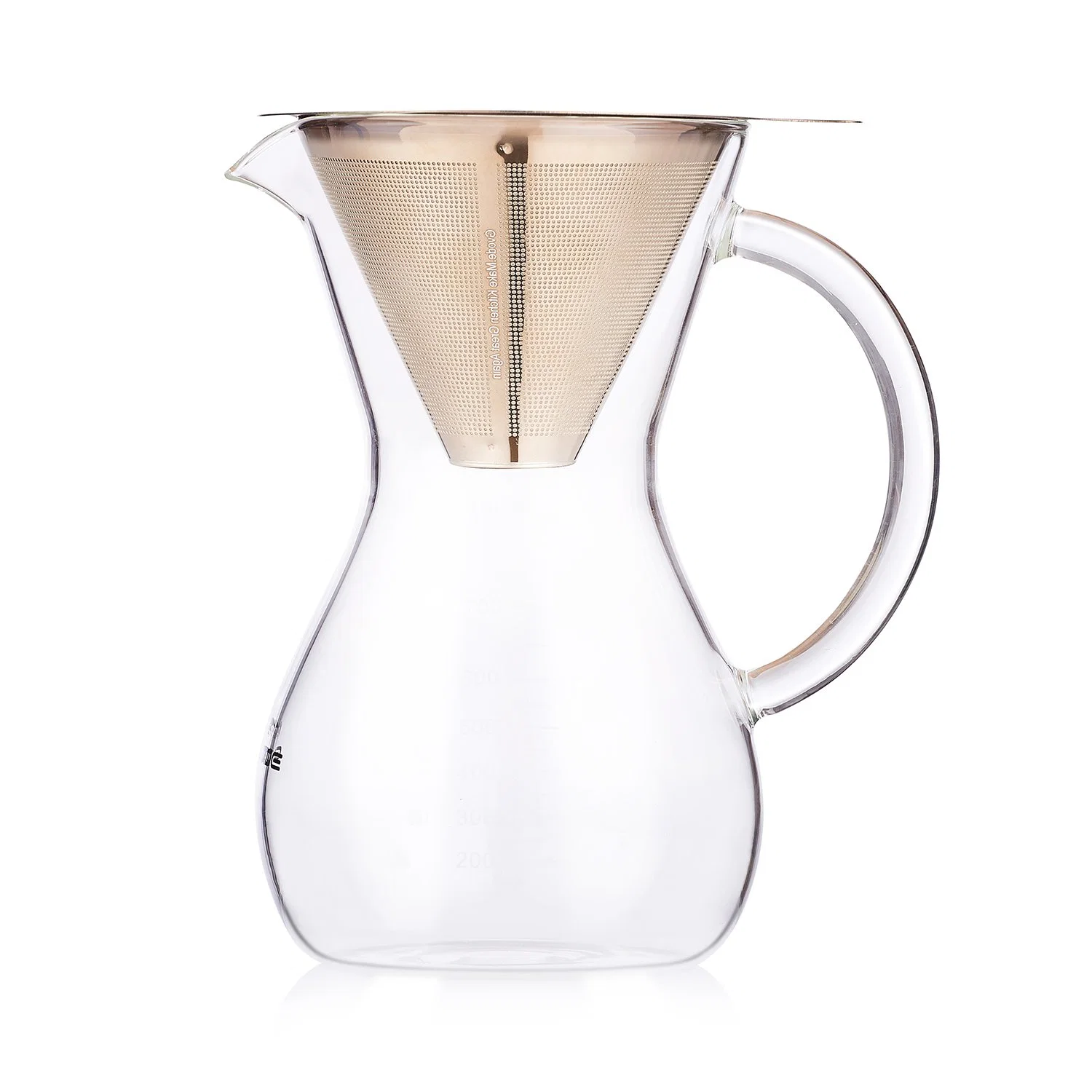 Cafetière borosilicatée verser sur les cafetières goutte-à-goutte Cafetière avec filtre SS