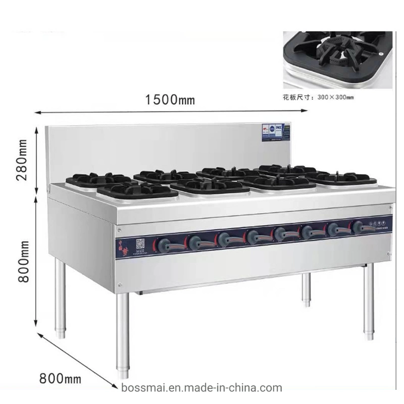 6 equipamento de cozinha queimadores de Fabricante de Equipamento de catering a gama de cozinha fogão a gás a gama de gases com gases com efeito de estufa