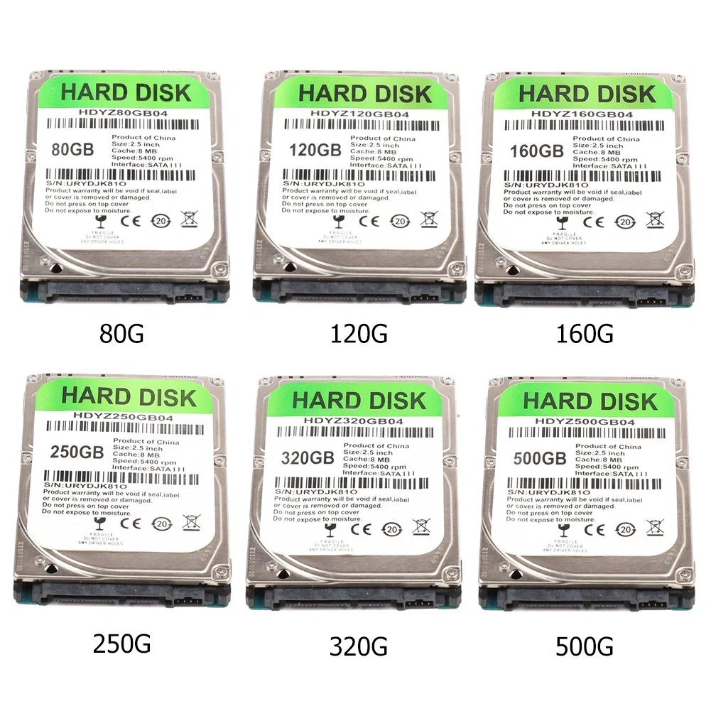 HDD 2.5-Inch PC SATA III Hard Drive 320GB 500GB 120GB 80GB 160GB 250GB 1tb 2tb Home Computer Accessories Built-in Hard Drive