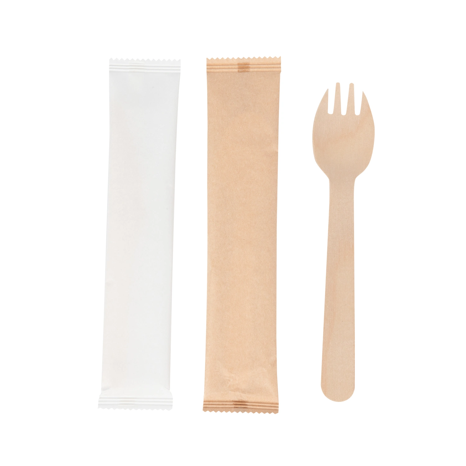 Disposable Ice Cream Wooden Spoon Kraft Paper Individual Packed