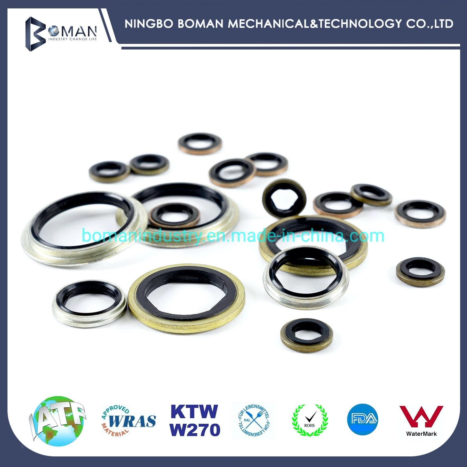 FKM EPDM Silicone O Ring Oil Seal Gasket Zinc Plated Bonded Seal