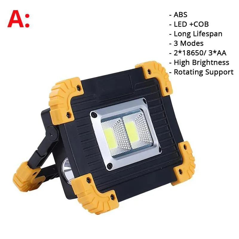 IP55 Waterproof COB Flood Lights Job Site Lighting with Power Bank