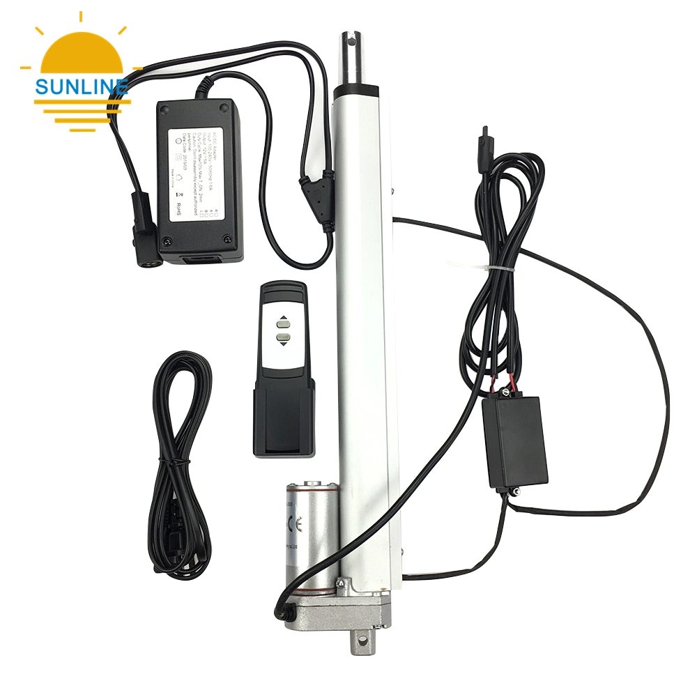 SLA01-X 12V/24V curso ajustável do atuador linear de Alimentação de Controle Remoto sem fio e cabo de alimentação pode ser instalado