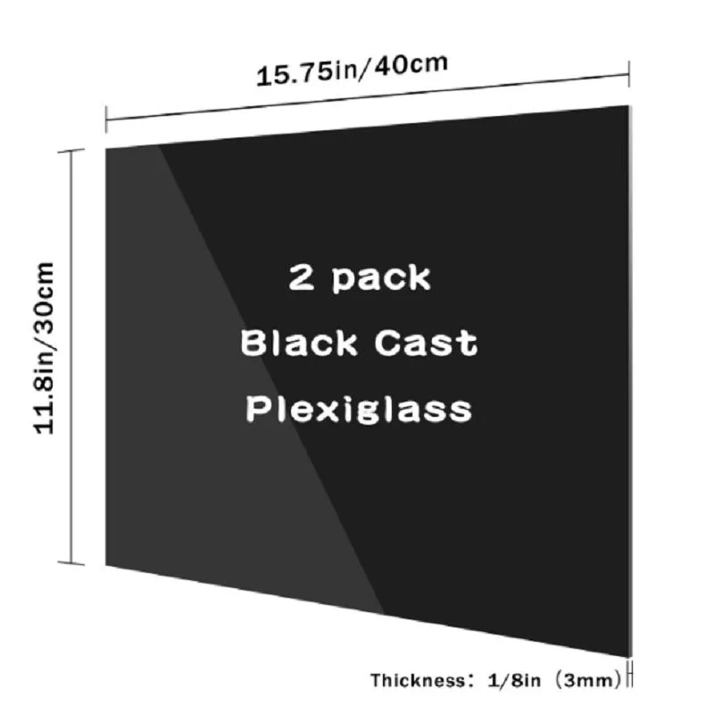 Black Plexiglass Sheet Black Cast PETG Sheet, DIY Materials for Home Decor, Handcraft, Painting, Photography, Pet Tag, Switch Panel, Display Stand