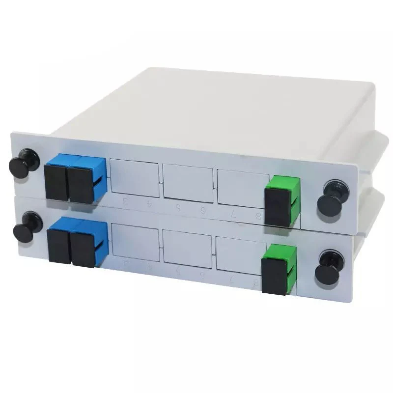 Factory FTTH 1X2 1X4 1X8 1X16 1X32 1X64 Fiber Optic PLC Splitter Single-Mode Sc Upc/APC Connector PLC Box Splitter