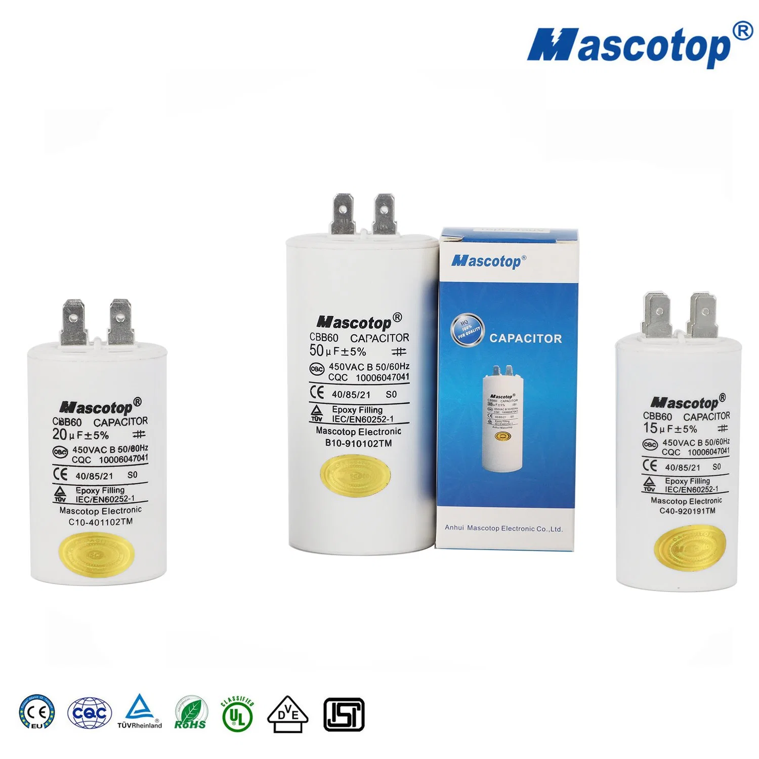 Refrigeración Cbb60 Motor Capacitor 450VAC 50/60Hz con Certificación CE TUV UL