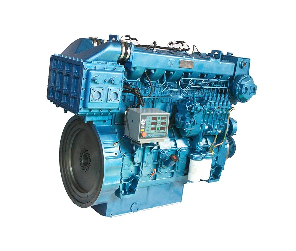 Moteur diesel marin Shanghai Dongfeng 601HP 1200rpm 6z25c750 développé indépendamment pour bateau.