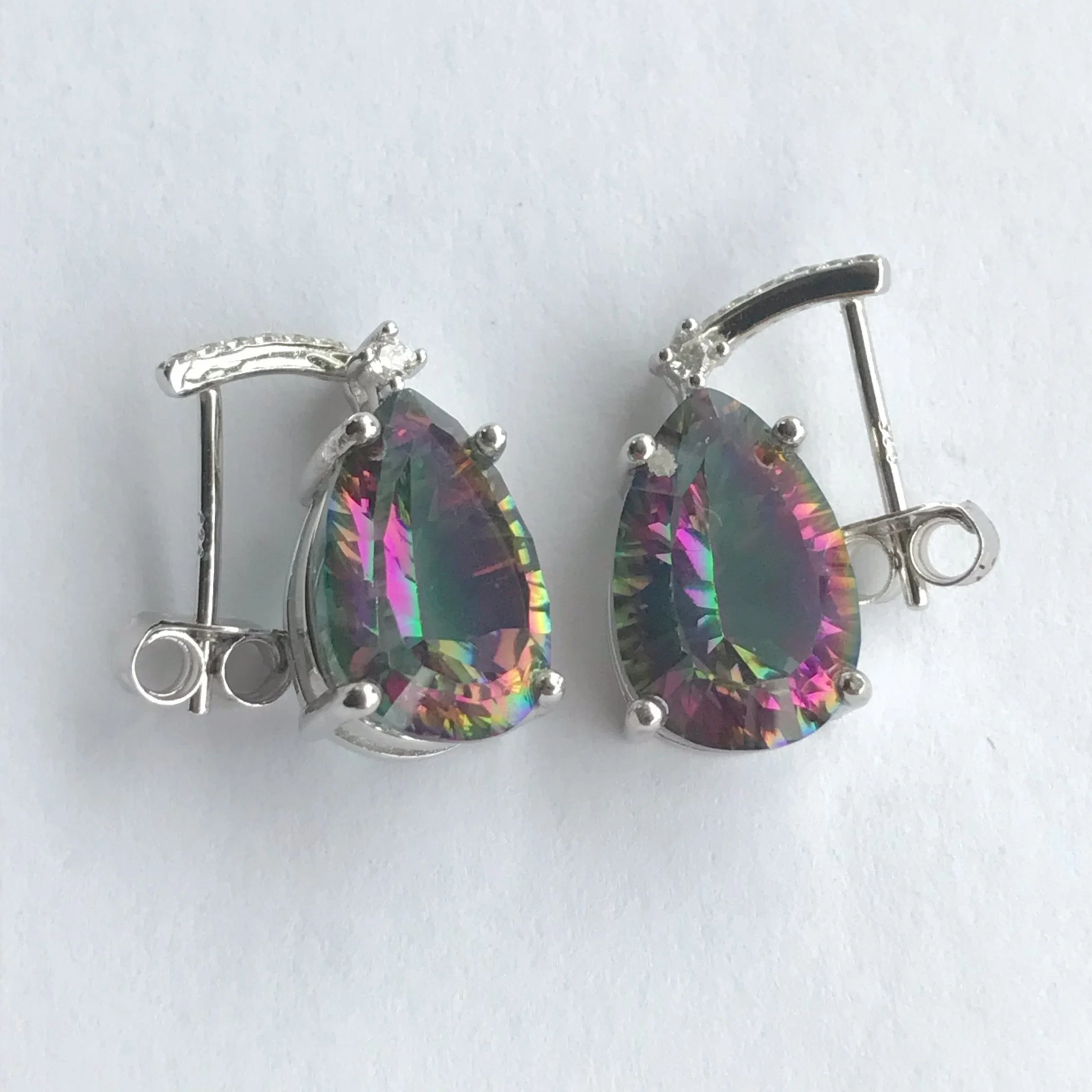 Color Gemtone 925 Sterling Silver Earrings with Amethyst Topaz Zultanite for Ladies