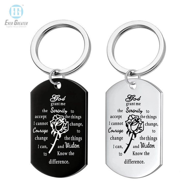 Llavero de metal grabado en blanco de alta calidad personalizado