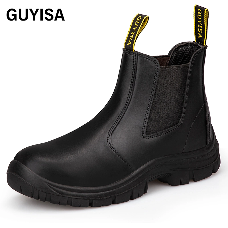Guyisa Industrial Safety Boots Professional S1 Anti-Static Waterproof Cow Leather Steel Toe Safety Boots