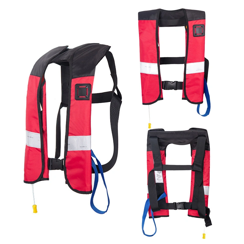 Red White Inflation Waterproof Oxford Life Jacket for Swimming