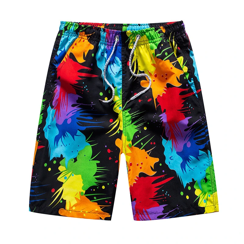 Nuevo Original Casual de alta calidad de los hombres verano tubo recto Floral tejido Vacaciones de playa Playa pantalones cortos pantalones