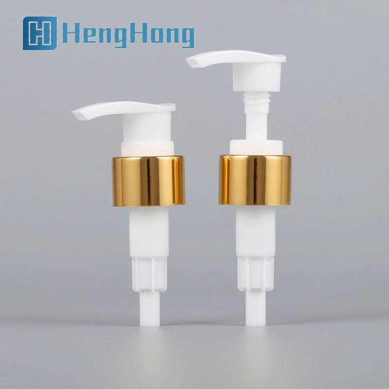 24 28/410 Shiny Gold Aluminum Metal Dispenser Lotion Pump Press Pump for Plastic Bottles