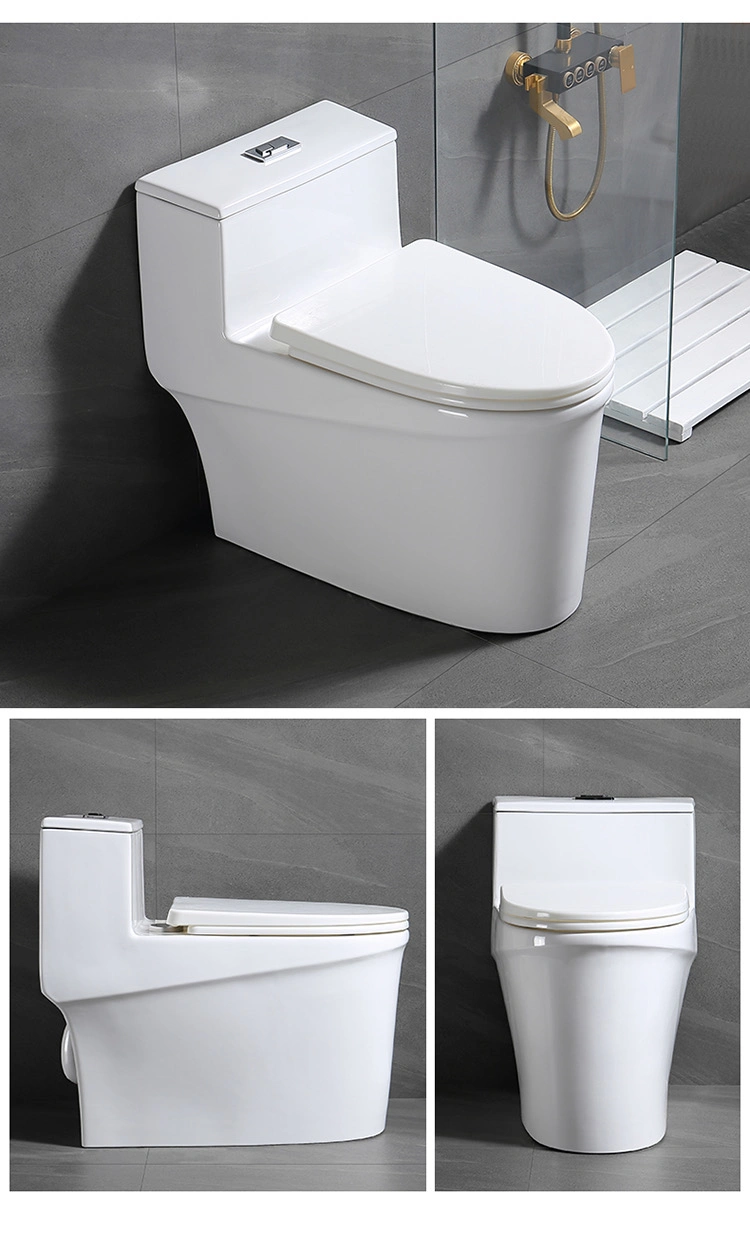 Water Saving One Piece Siphonic Toilet with Slow Down Seat Cover