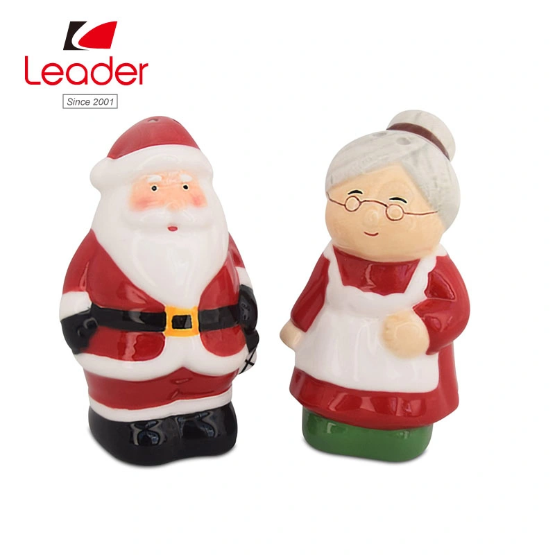 Christmas Salt and Pepper Shakers, Santa & Mrs Claus Holiday Ceramic Set, Holiday Decor