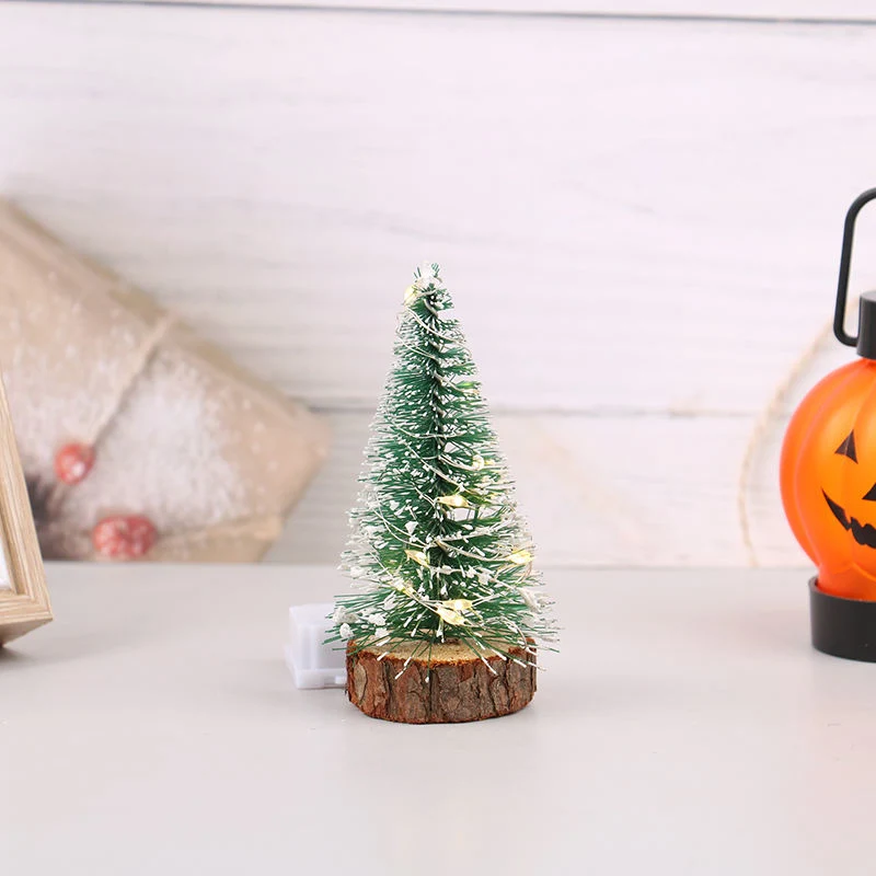 Árvore de Natal em Miniatura para Casa de Bonecas Decorações de Natal com LED Acessórios Presente para Crianças