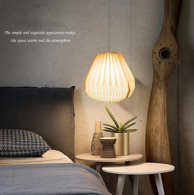 Custom Handmade Creative Waterproof Home Bedroom Decoration Paper Chandelier Foldable Lamp Shade Origami Lampshade