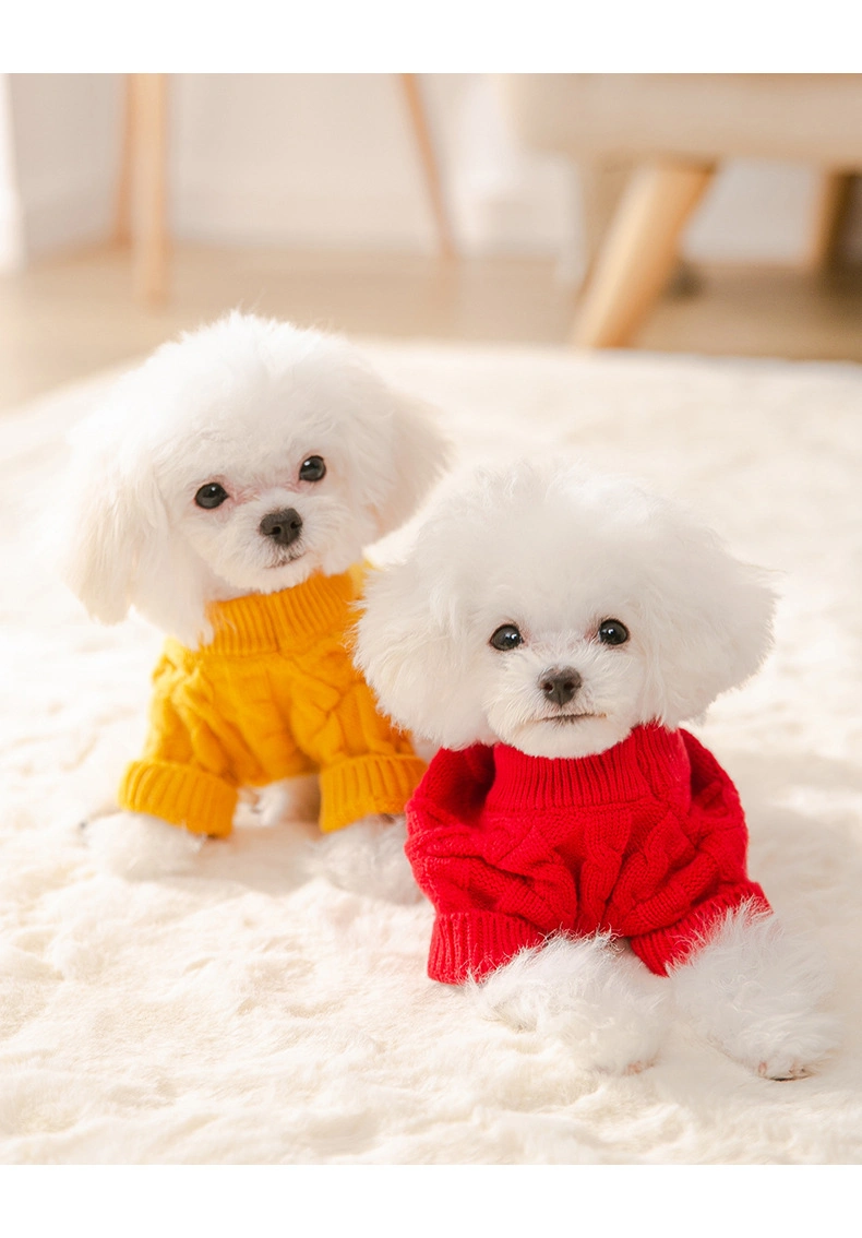 Autumn Winter Little Dog Cat Pet Knitted Pullover Coat Sweater for Small and Medium Dogs Thin Two Legged Clothes for Cats