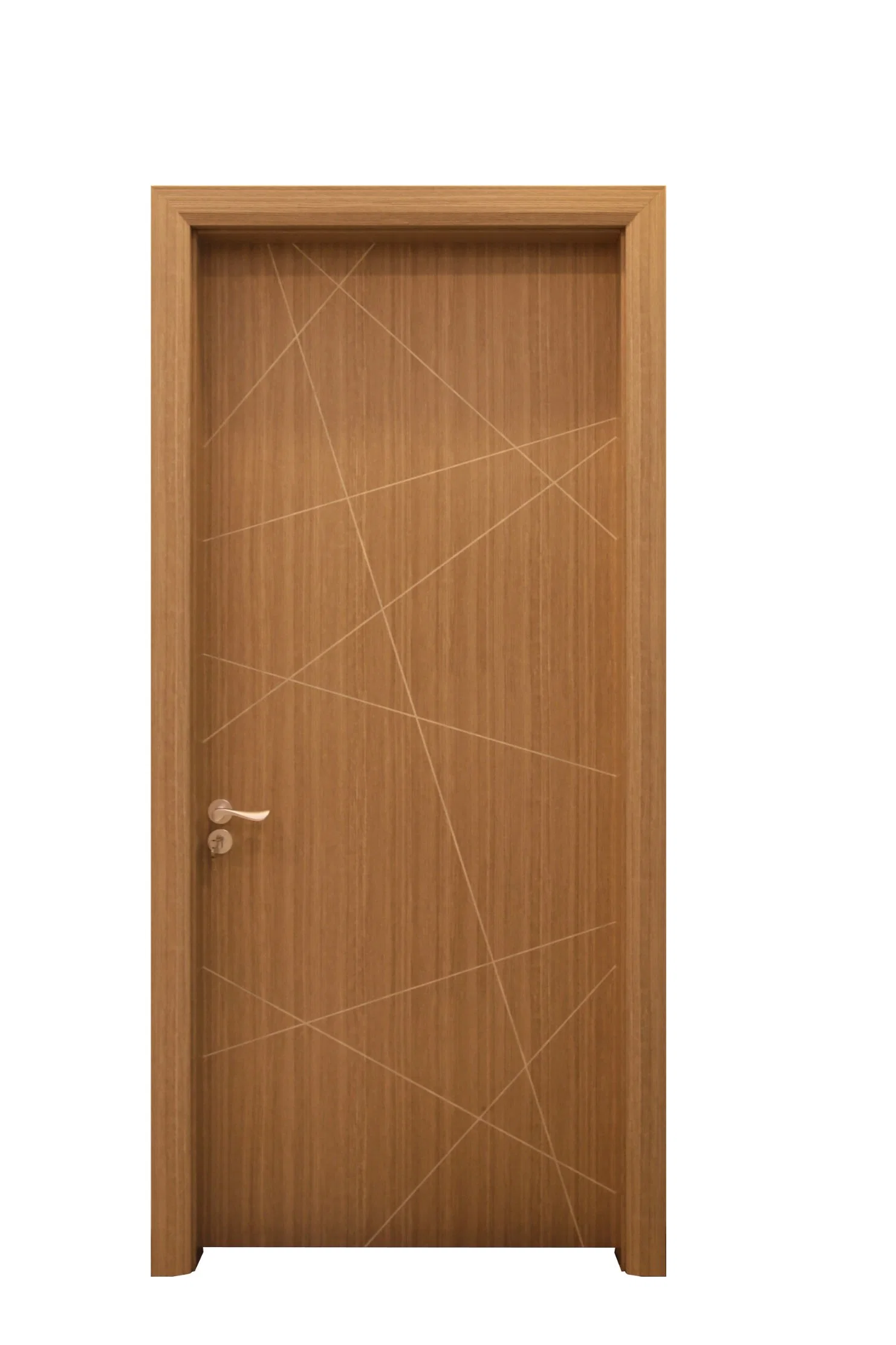 Wood Grain WPC Door Frame WPC Interior Flush PVC Room Door