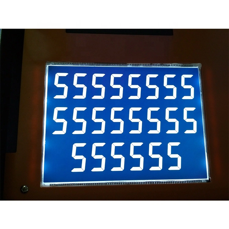 Custom Monochrome Gray Tn 7 Segment LCD Display with White LED Backlight