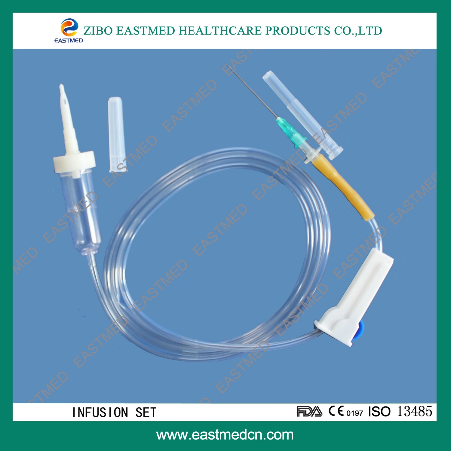 Disposable Medical Non-Vented Drip Chamber Luer Slip with Needle 1.25m Infusion Set