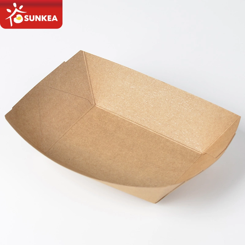 Sunkea Hot Sale Fast Food Container Paper Packaging Tray