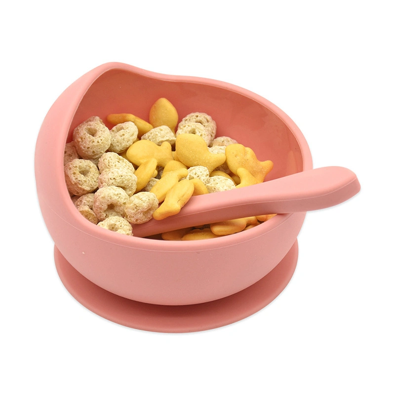 Food Grade Children Feeding Tableware Silicone Food Bowl Spoon