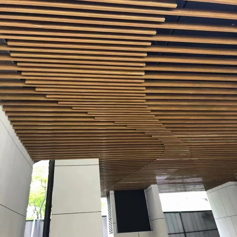 Wood Color Aluminium Panels Alloy Baffle Ceiling U Shape Linear Tube Metal Ceilings