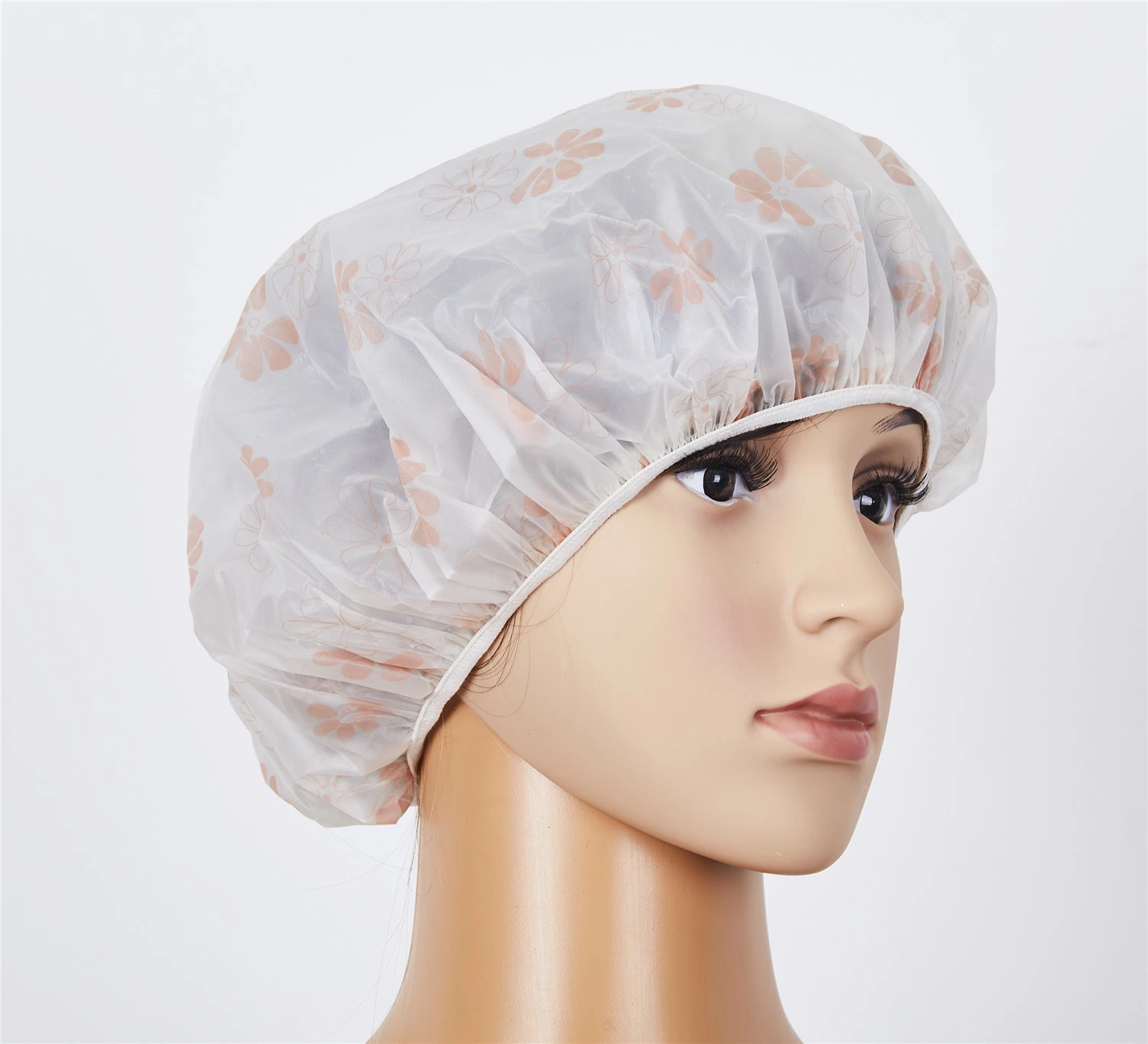 Double Layer Lace with PVC Shower Cap