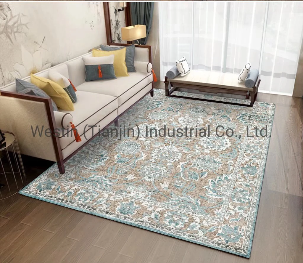 China OEM Herstellung Custom Machine waschbar 3D gedruckt neues Design Polyester Luxus Vintage Persian Wohnzimmer Mitte Bereich Teppich Boden Mattengroße Teppiche