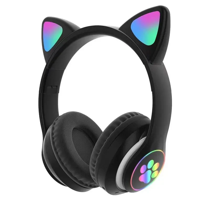 Cat Paw Cat's Ears (Steamed cat-ear shaped bread) Headworn for Bluetooth Headset Glow Game Star Wireless Headset