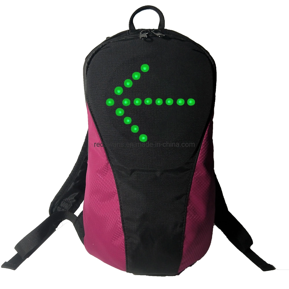 Reflektierender L. E. D. Licht-up Rucksack, Nylon Sicherheitswarnung Elektro-Mountainbike Fernbedienung Leuchtende Tasche Blinker Spot Bag RS-1904293-4