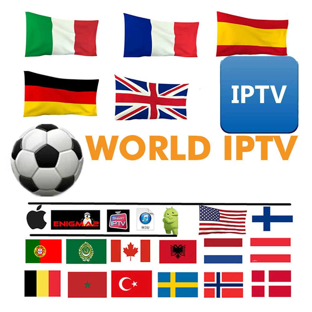 World IPTV m3u Suscripción 1 año para árabe países Bajos Malta Austria Bulgaria Rumania Egipto Croacia África IPTV 9600 Canales para Smart TV Android Apple TV