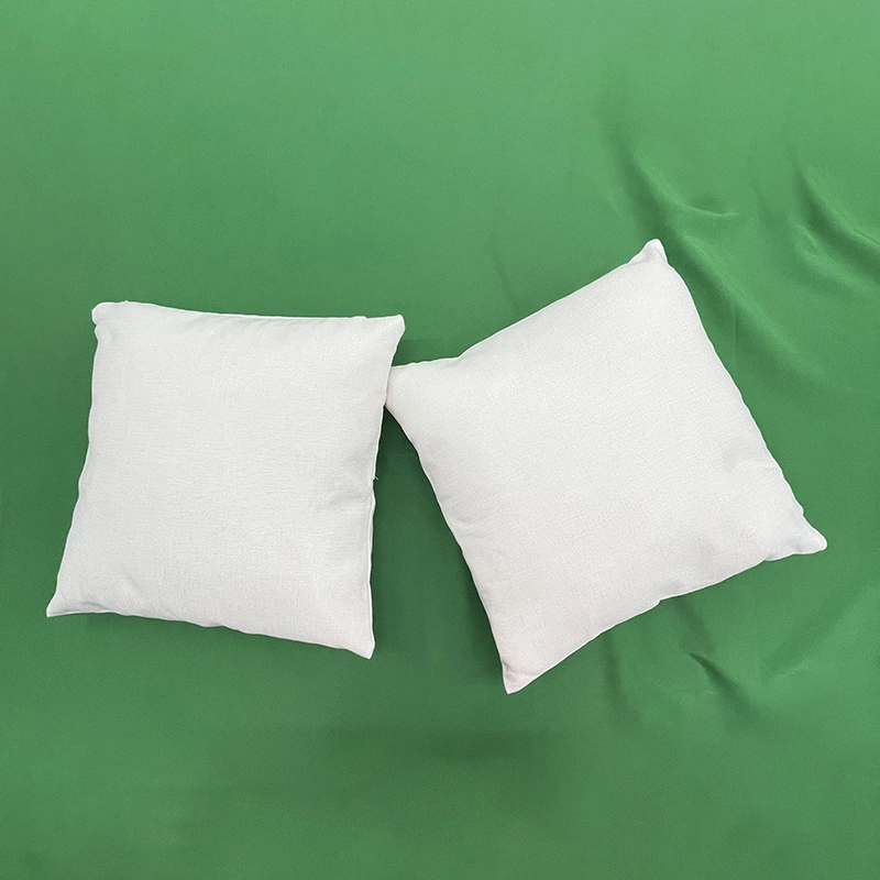 Sublimation Poly Linen Pillow Covers 100% Polyester Cotton Linen Feeling Soft Natural Canvas Sublimation Blank White Natural 40X40cm 15.7" X 15.7" with Zipper