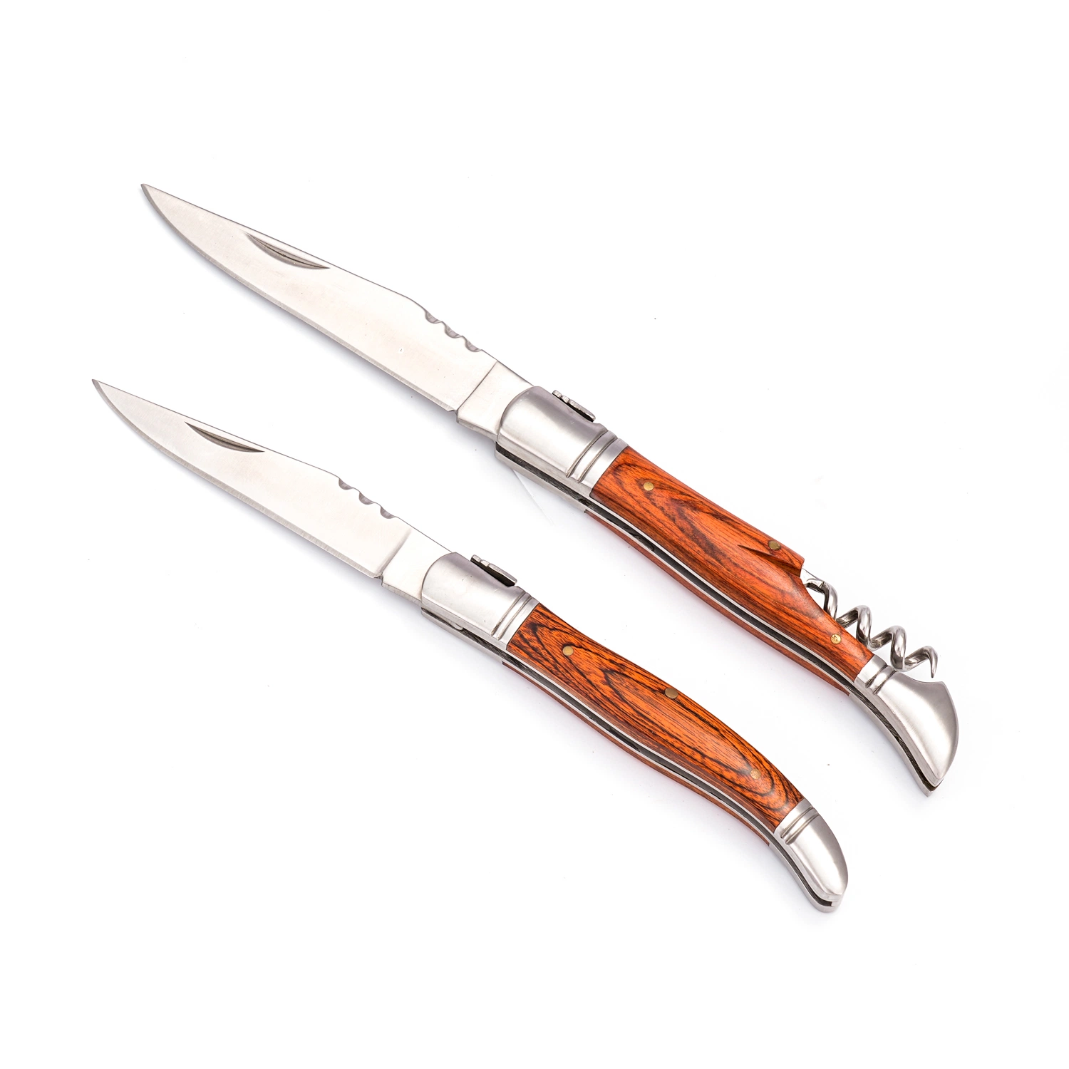 4.5 Inches Classical Laguiole Folding Knife Wine Corkscrew with Pakka Wood Handle