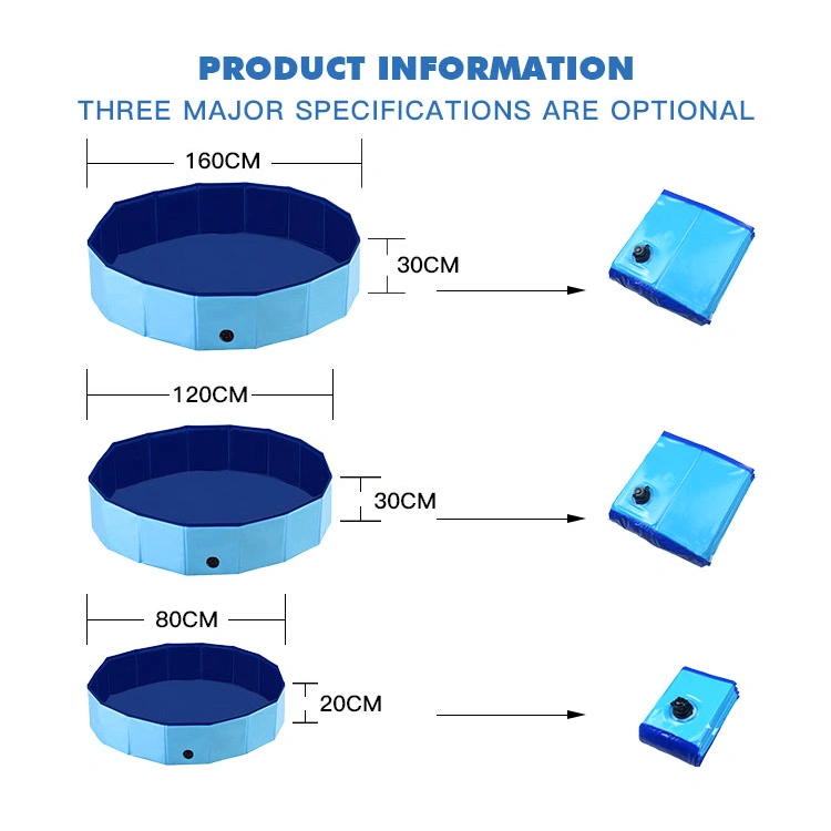 Pet PVC Piscina Dobrável portátil cães gatos Banheira de Hidromassagem