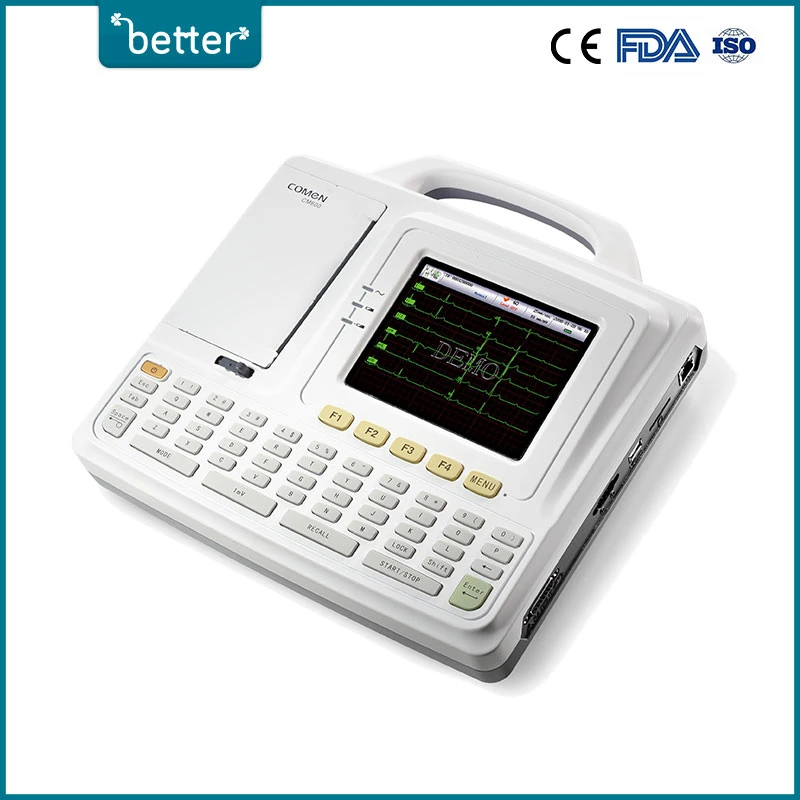 Portable Digital Comen Cm600 Six Channel ECG with 5.7 Inch Color LCD