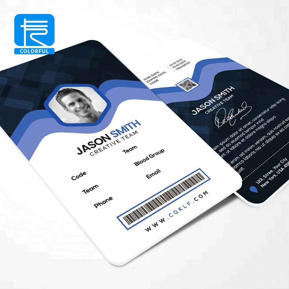 Custom High quality/High cost performance  Plastic Identification Portrait Card PVC Photo ID Card