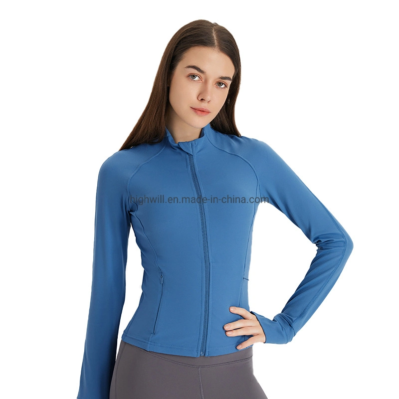 Sportswear Sports Wear Textile Yoga Wear Gym Wear Clothing Clothes Zip Jacket Sweater for Ladies Spring Autumn Wholesale