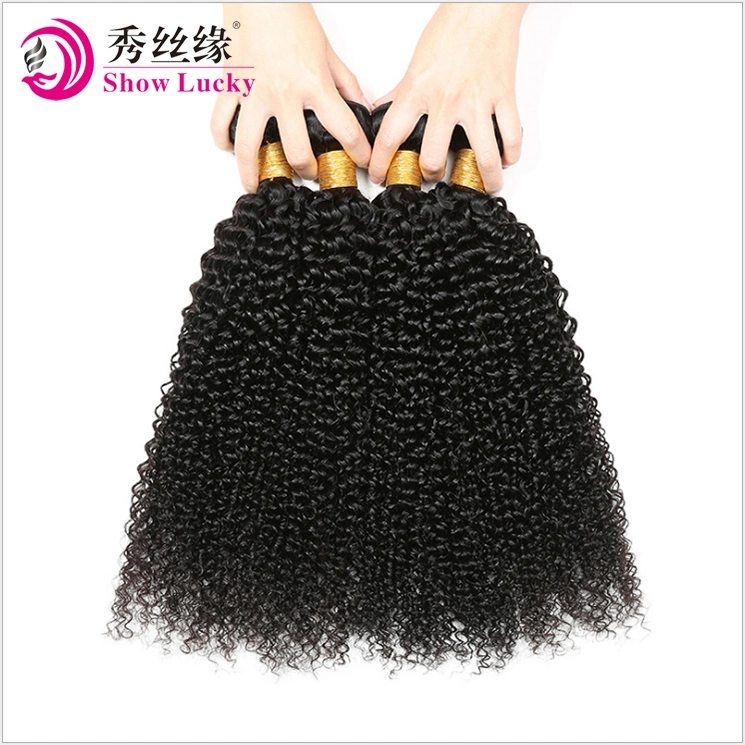 Extension de cheveux humains vierges non transformés en mongol Afro Kinky les cheveux bouclés cuticule complet noir naturel Remy Tissage de cheveux humains