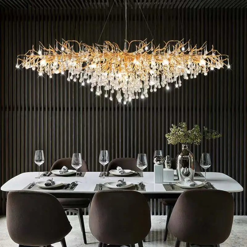 Candeeiro de cristal de cristal com lâmpada decorativa Villa Duplex LED Luxury