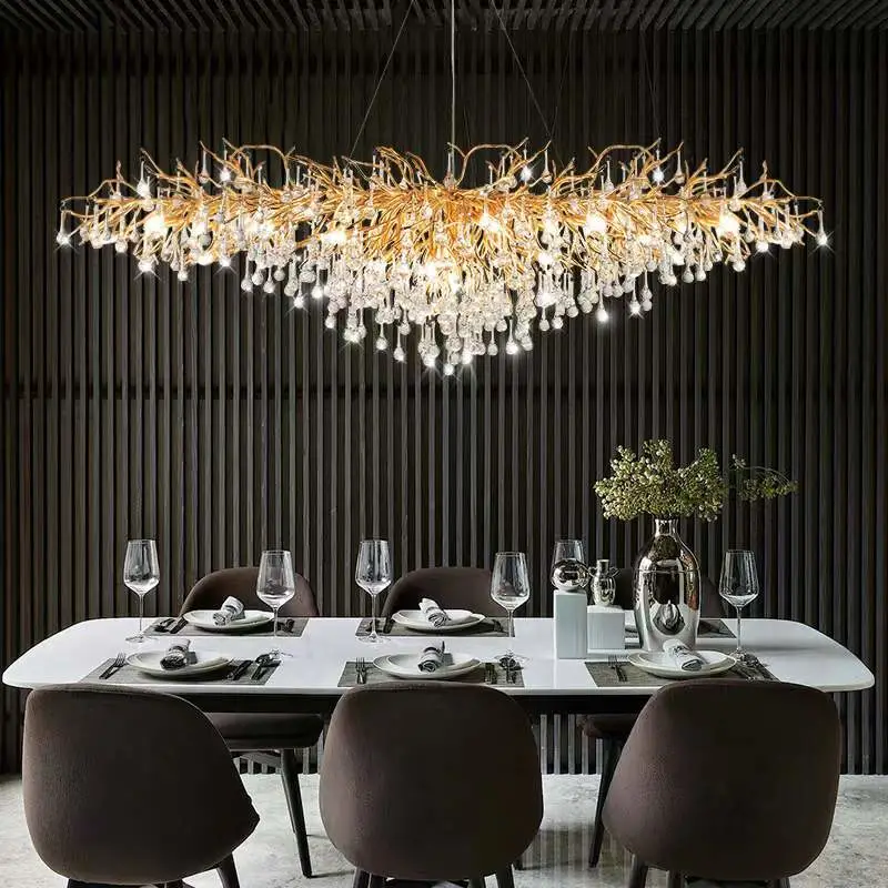 Luxury LED Duplex Building Villa Decorative Lamp Crystal Chandelier