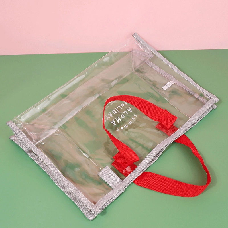 Transparent PVC Waterproof Handbag Beach Storage Bag Fashion High-End Cosmetic Storage Bag Gift Bag