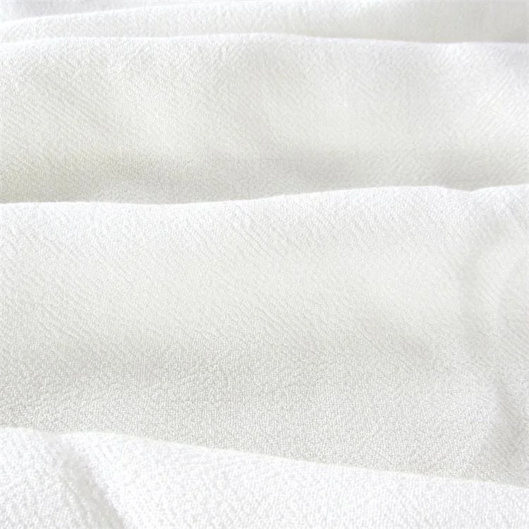 White Color Crepe Rayon Apparel Fabric