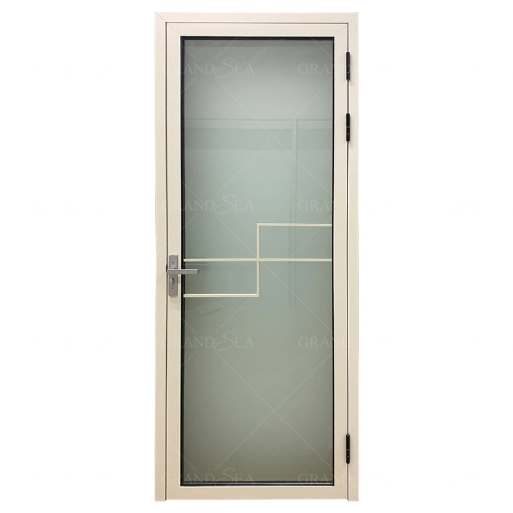 Hermoso interior de vidrio esmerilado blanco de madera maciza puerta interior para cuartos de baño
