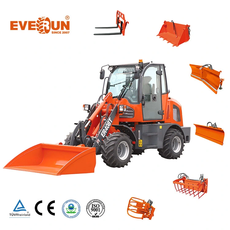 Everun New Design Er408T 0.8ton CE Approved small Machinery front end articulated Mini Wheel Loader