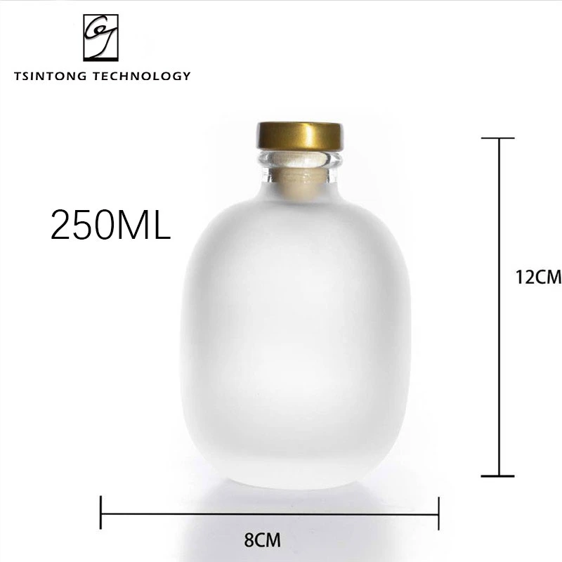 In Stock Wholesale 250ml 500ml Empty Storage Bottle Frosted Clear Glass Fruit Wine Liquor Bottles with Cork