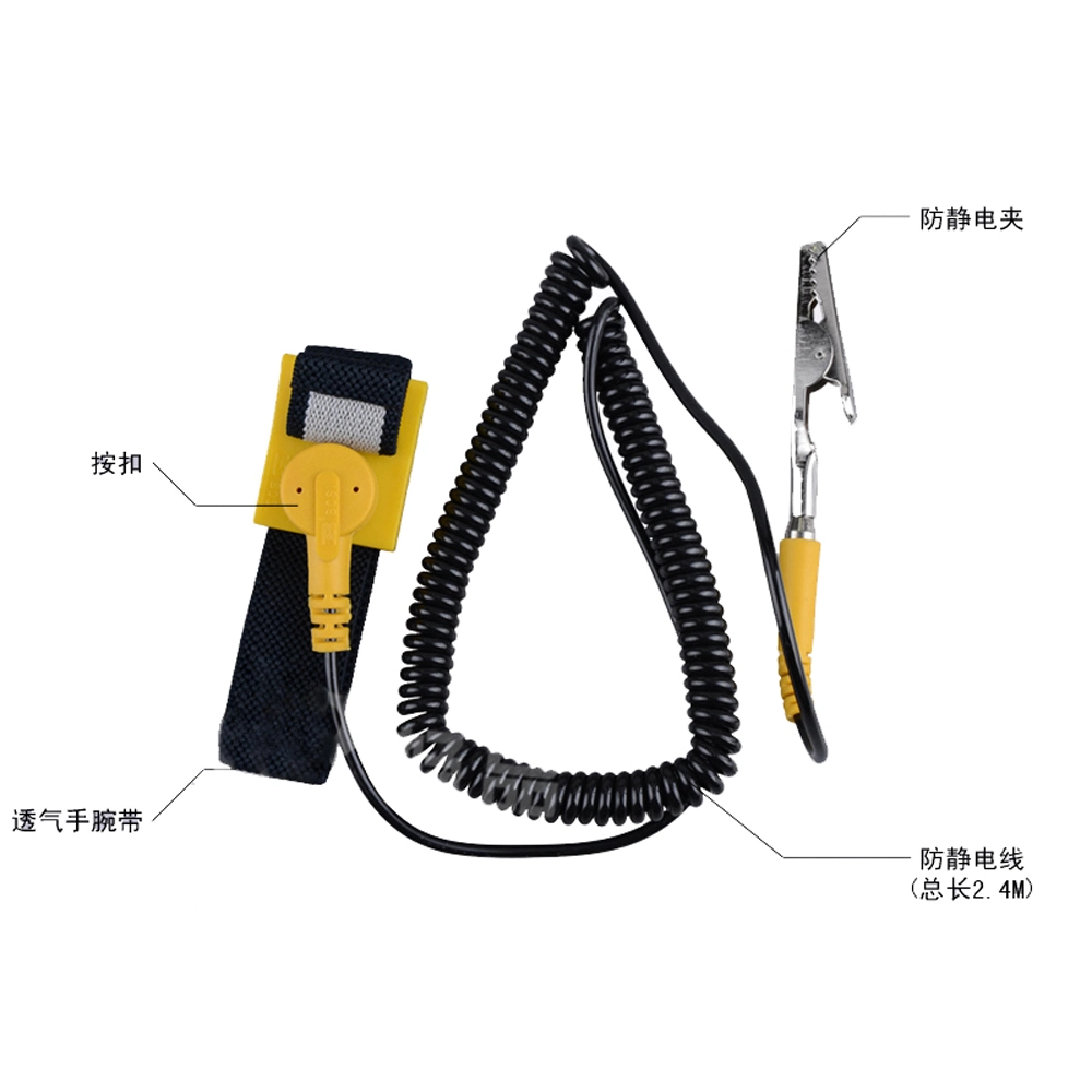 Correa de muñeca antiestática ESD PU adhesiva utilizada en el montaje electrónico Línea