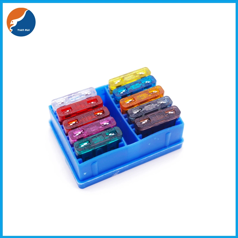 Automotive Car Fuse 10PCS 1A 2A 3A 5A 7.5A 10A 15A 20A 25A 30A 35A 40A Blade Fuse Assortment Kit Set