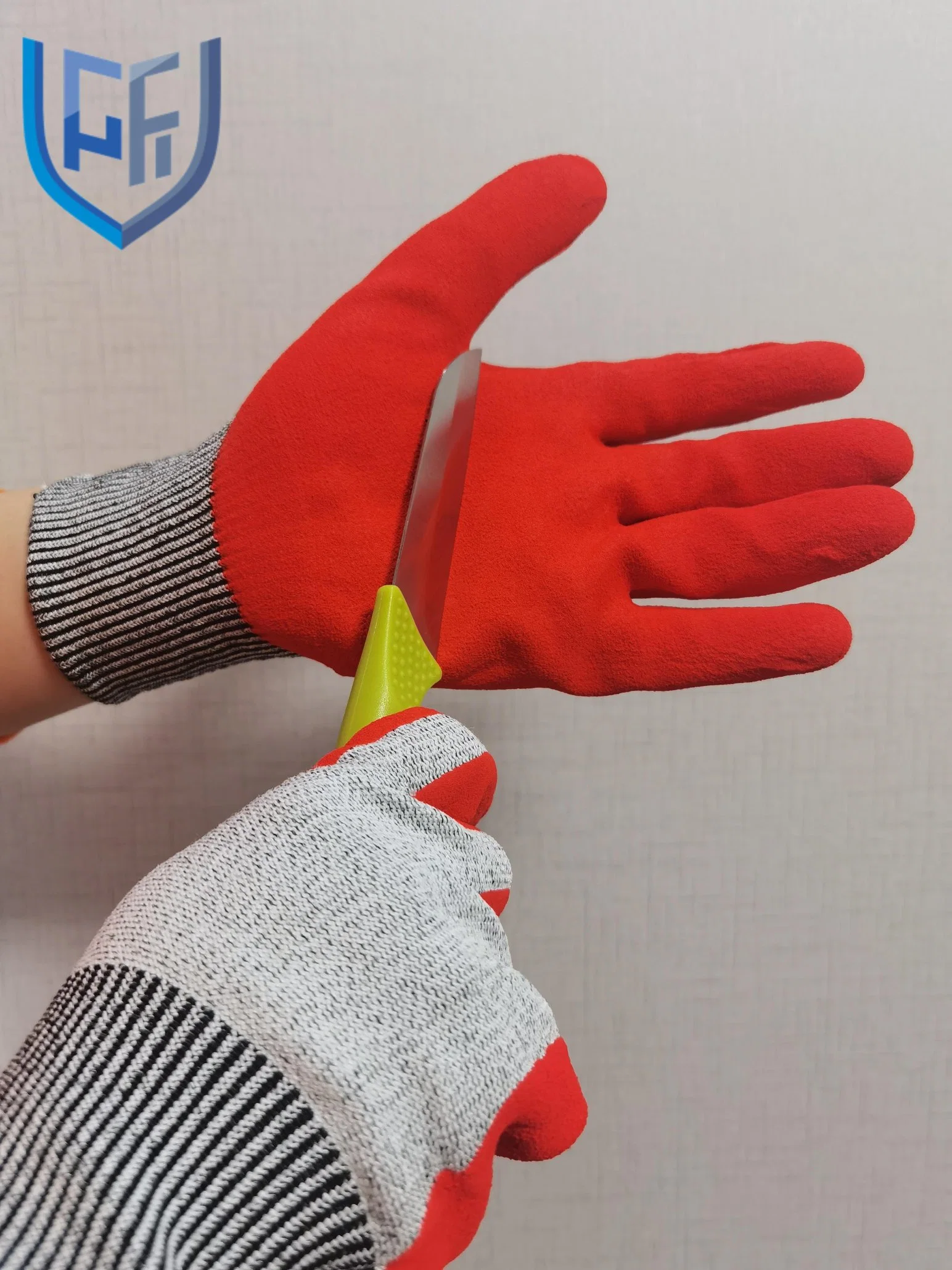 High quality/High cost performance  13 Gauge Hppe Cut Resistant Palm Coating Nitrile Sandy Safety Work Hand Gloves